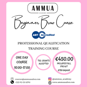 AMMUA BEGINNER BROW COURSE- ABT ACCREDITED €450
